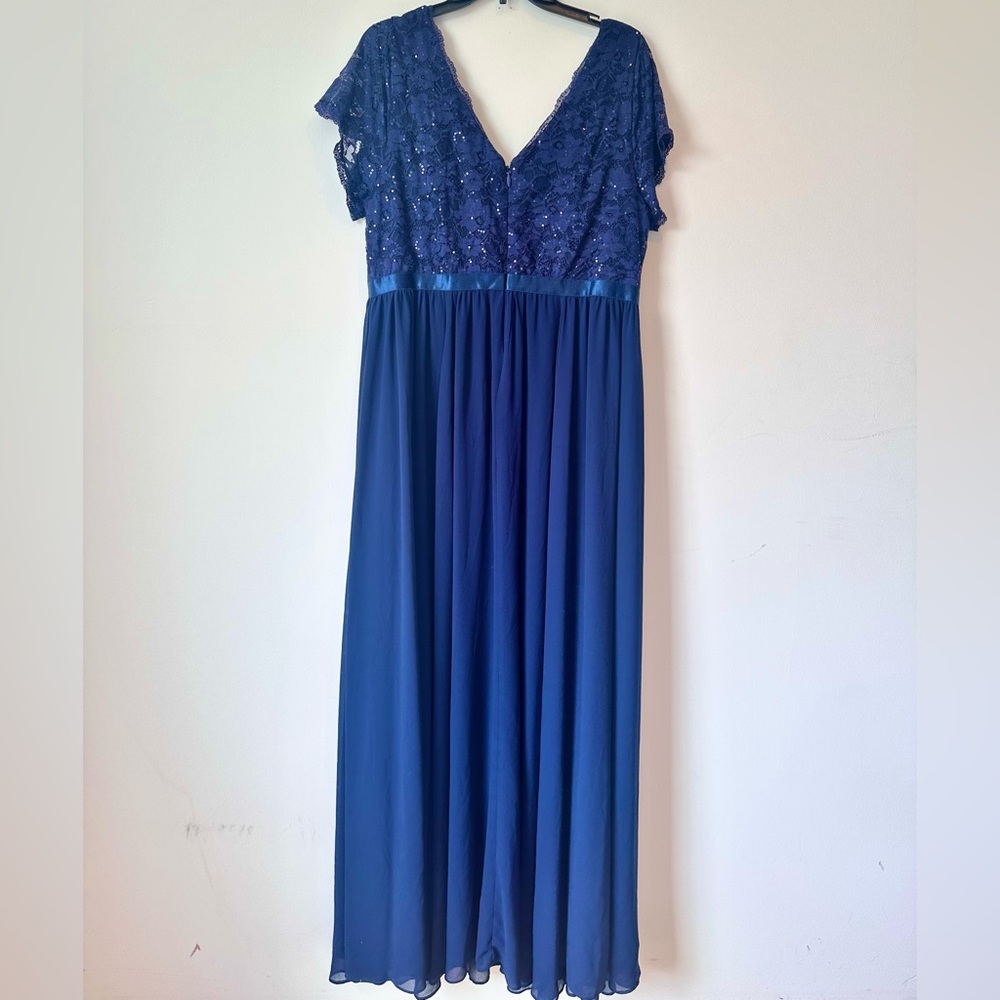 Torrid Special Occasion Gown Navy Sequin & Lace Chiffon - Picture 5 of 9